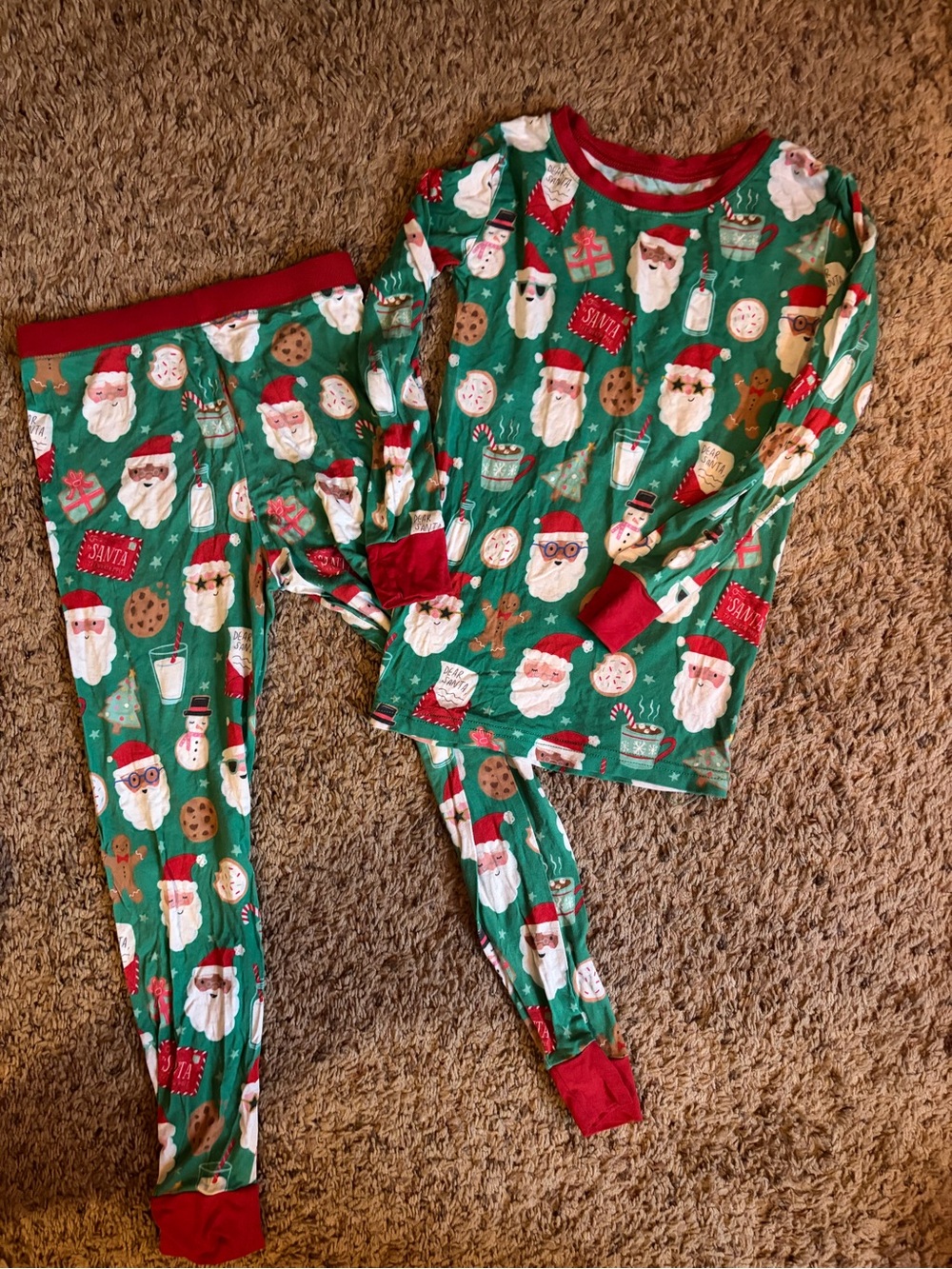 🎄🎁🎅Little Sleepies Christmas Pajamas 🎄🎅 | Size 7/8 | Santa Print | 2-Piece Set